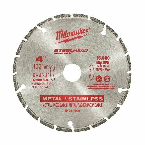 4 in. Steelhead Diamond Cut-Off - Segmented, Milwaukee Tool, Mfr#: ML49-93-7800